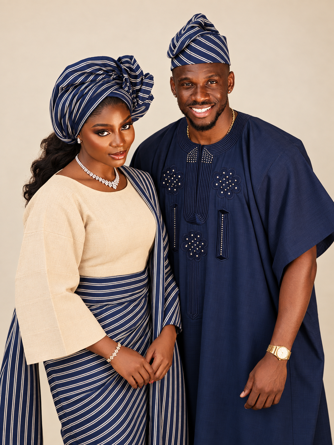 Promesse — Duo bleu nuit et ivoire